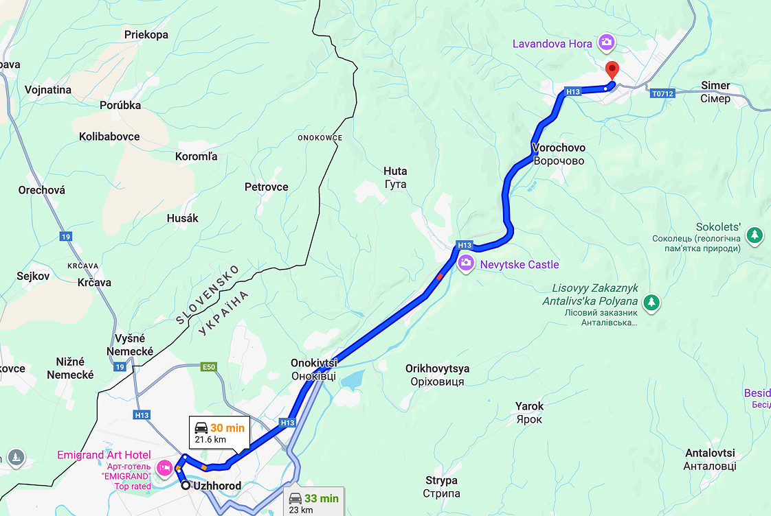 Карта маршруту до шкіл